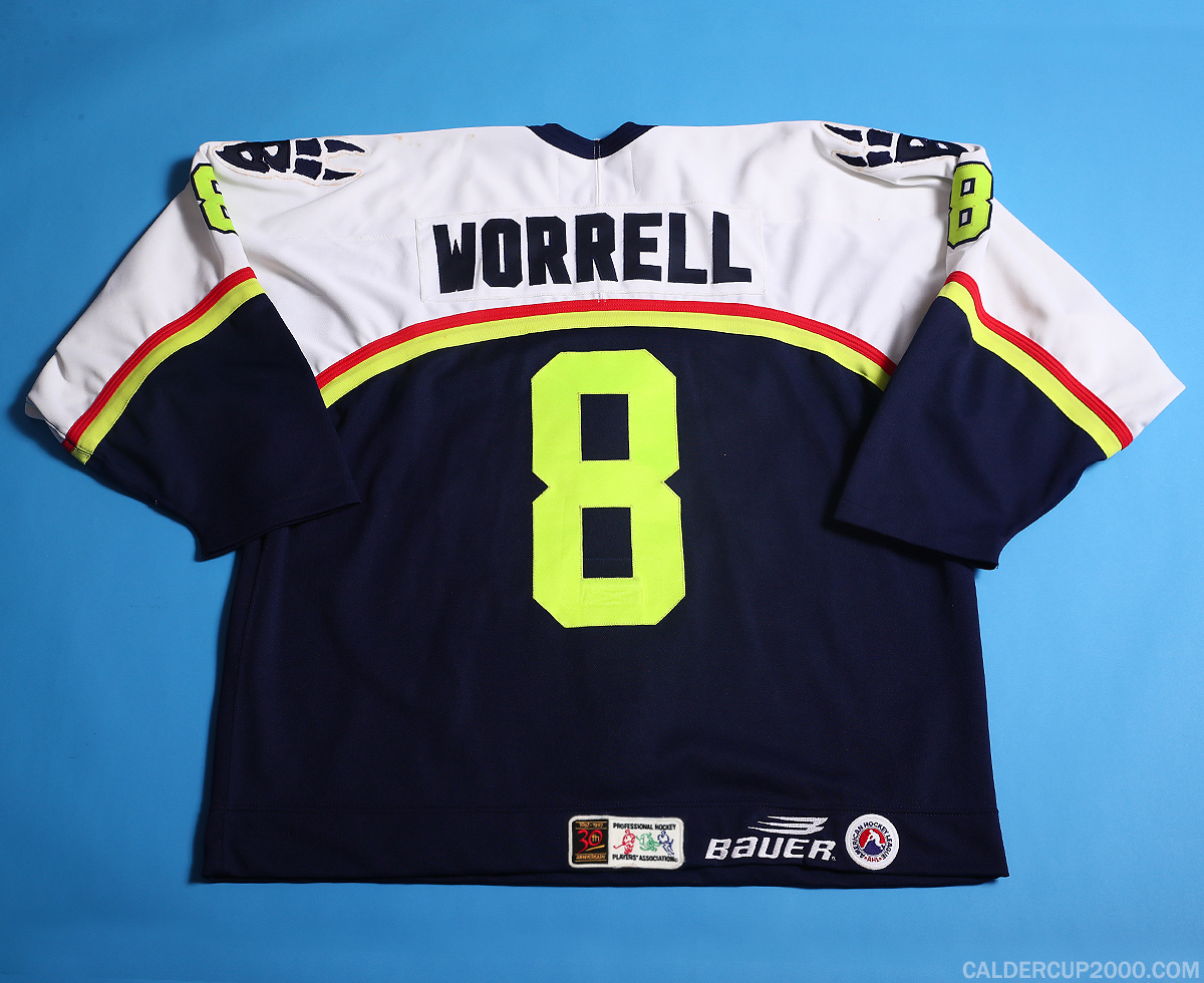 1997-1998 game worn Peter Worrell Beast of New Haven jersey