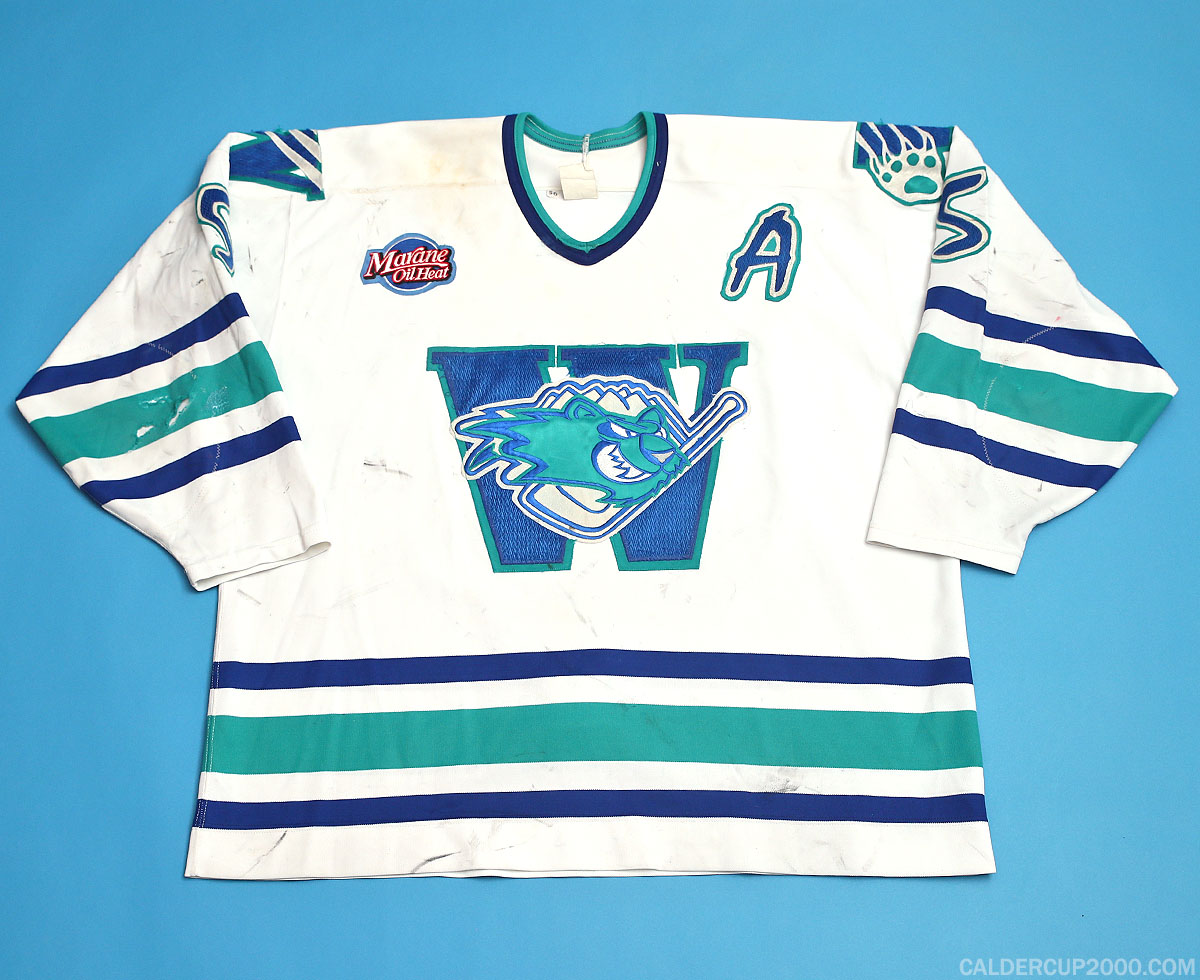 1995-1996 game worn Steve Staios Worcester IceCats jersey