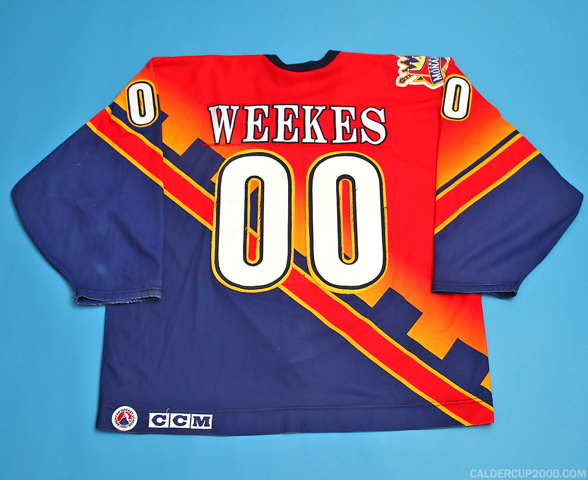 1995-1996 game worn Kevin Weekes Carolina Monarchs jersey
