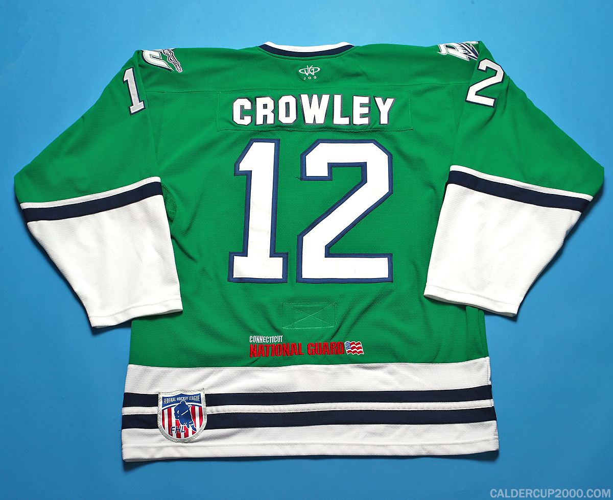 2013-2014 game worn Matt Crowley Danbury Whalers jersey