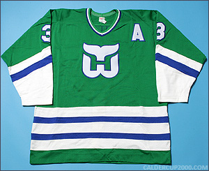 1984-1985 game worn Joel Quenneville Hartford Whalers jersey
