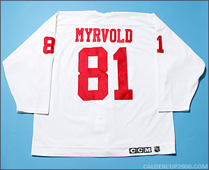2003-2004 game worn Anders Myrvold Detroit Red Wings jersey